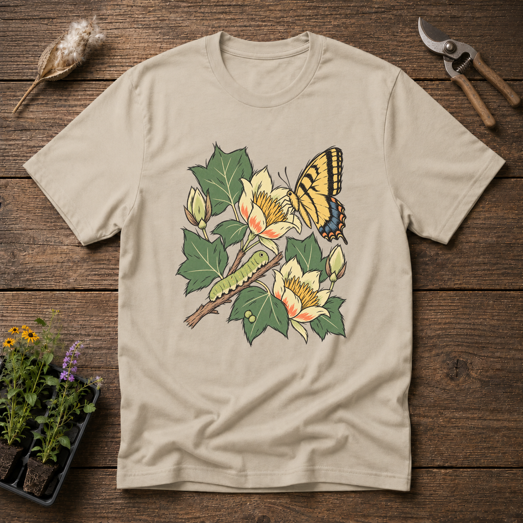 Whimsical Swallowtail T-Shirt in Sand