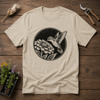 Hummingbird & Zinnia T-Shirt in Sand