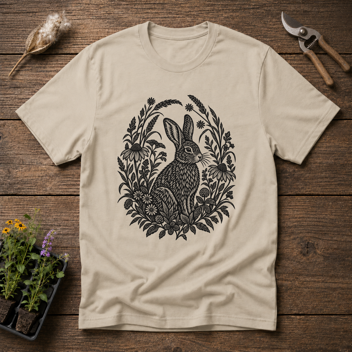 Meadowland Hare T-Shirt in Sand