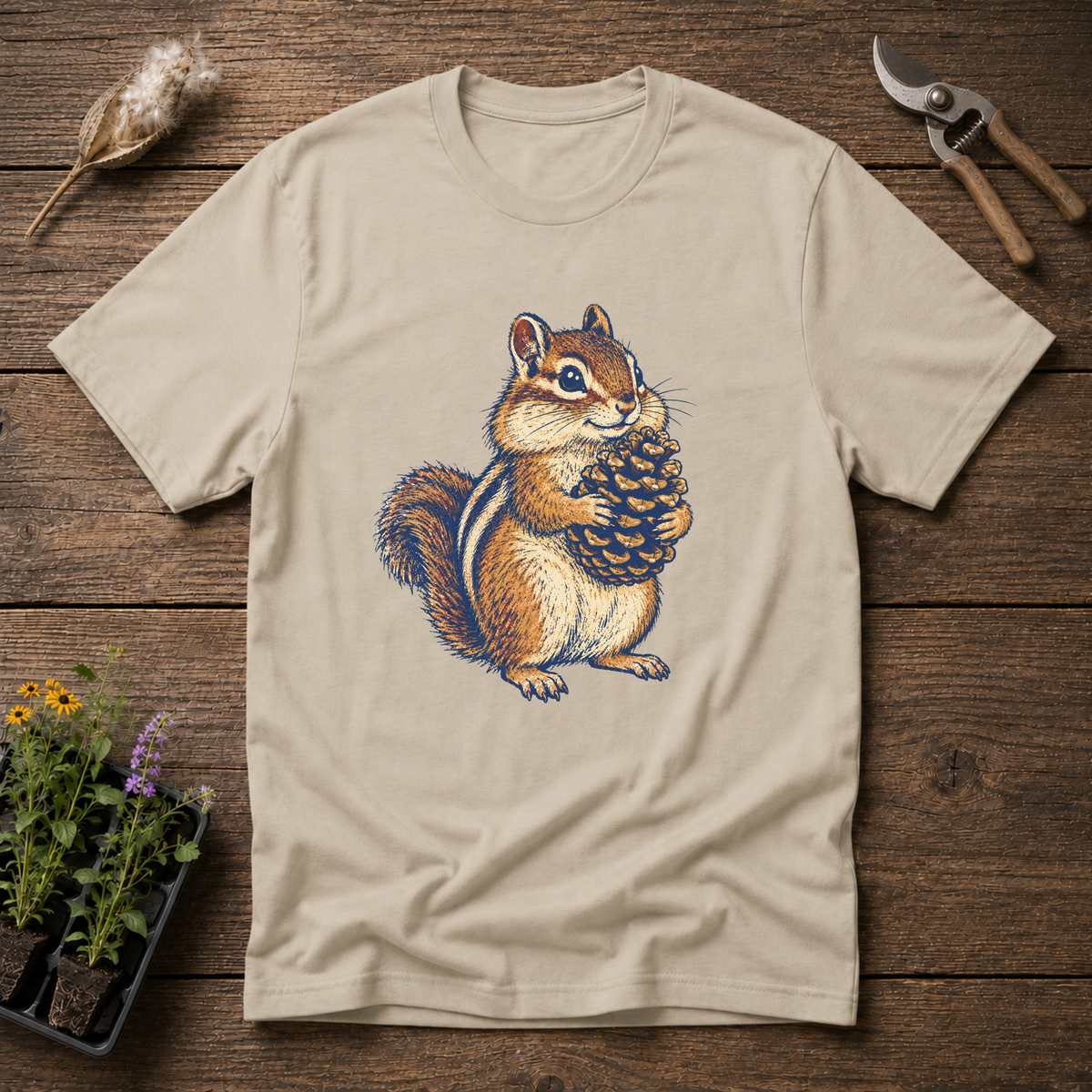 Pinecone Collector T-Shirt in Sand