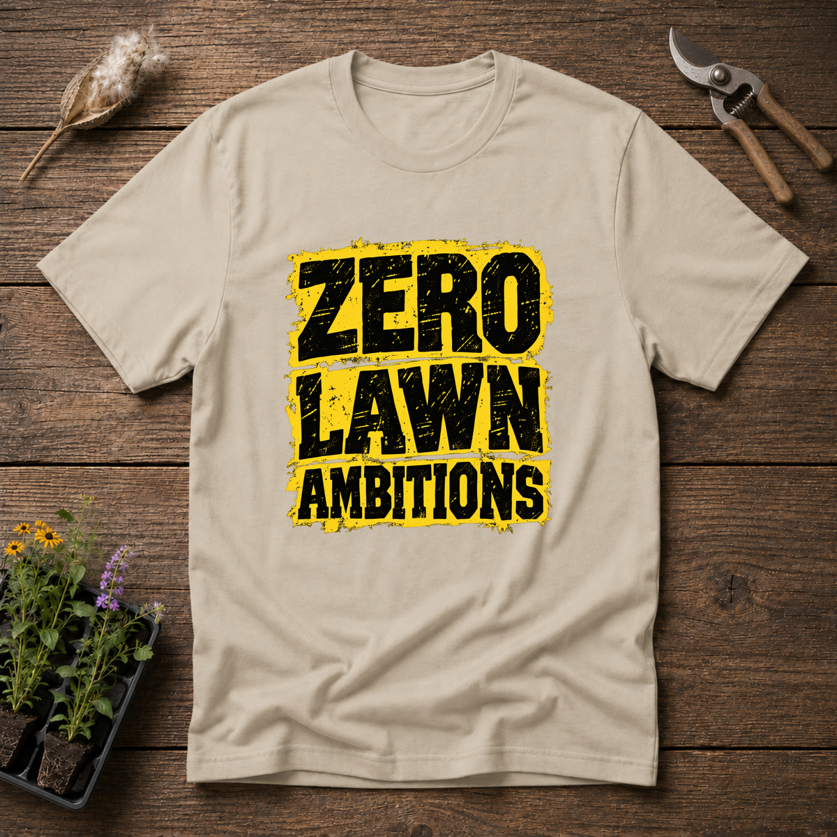 Zero Lawn Ambitions T-Shirt in Sand