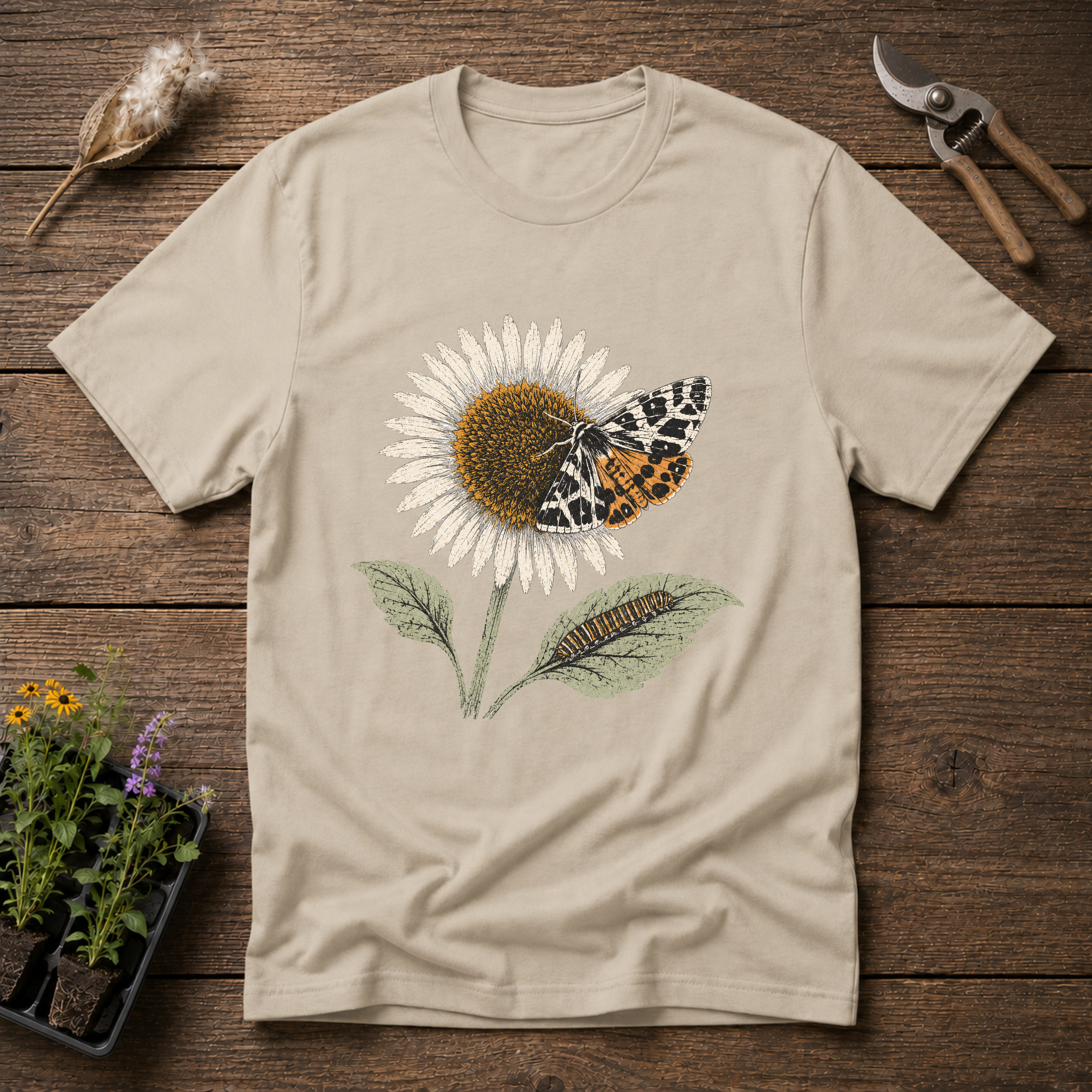 Sunflower & Garden Tiger Moth T-Shirt