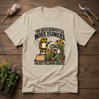 Bees Ordered Flowers T-Shirt in Sand