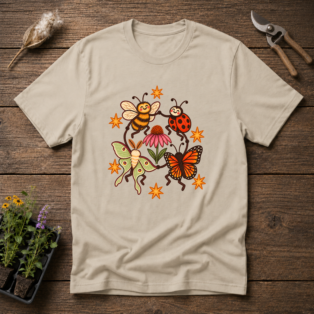 Dancing Pollinators T-Shirt in Sand