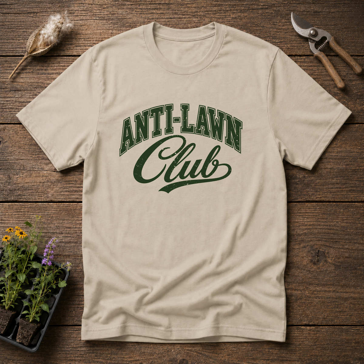 Anti-Lawn Club T-Shirt in Sand