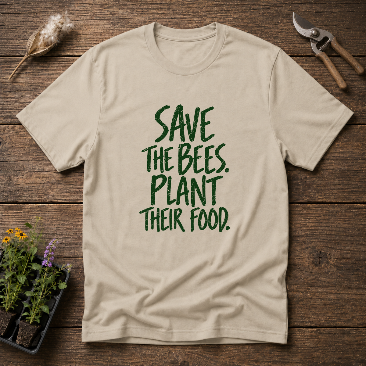 Save The Bees T-Shirt in Sand
