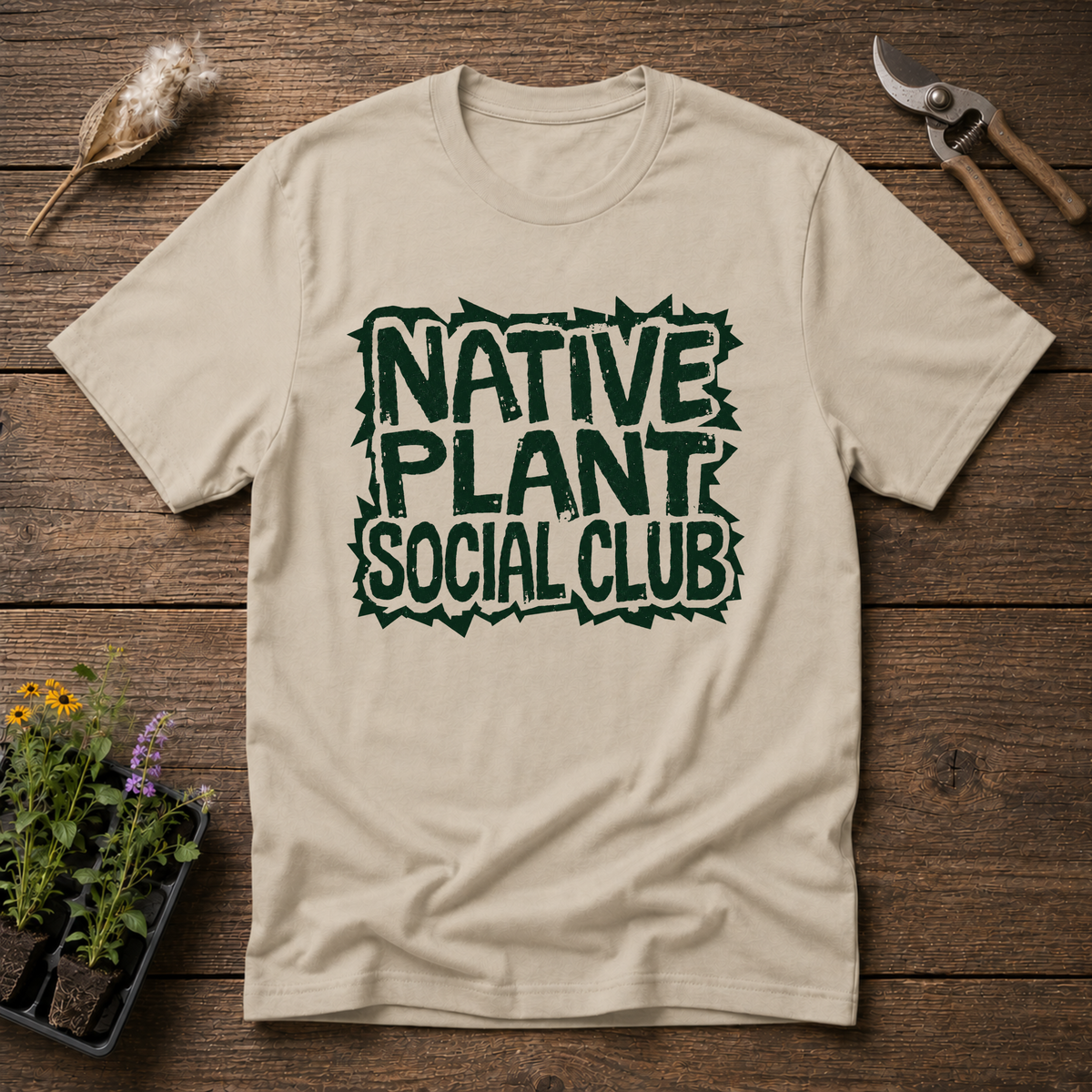 Native Plant Club T-Shirt in Sand