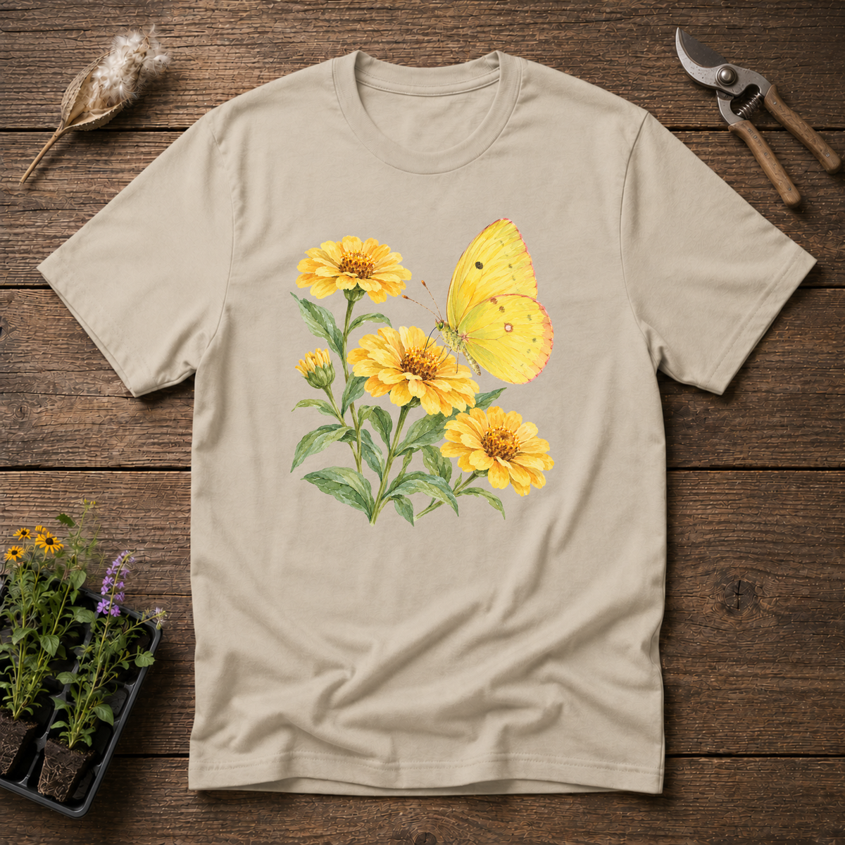 Cloudless Sulphur Zinnias T-Shirt