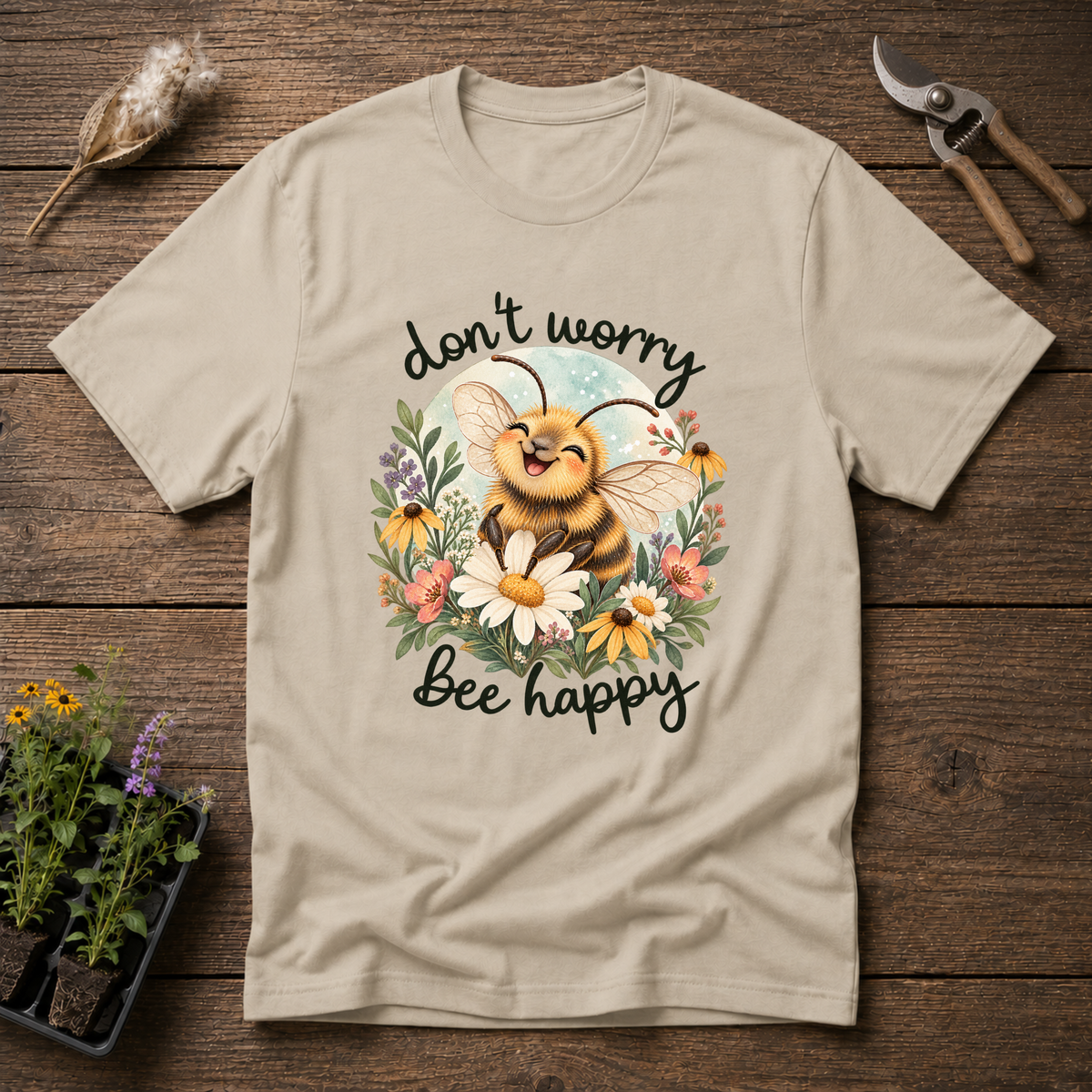 Bee Happy T-Shirt in Sand