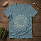 Native Forest Circle V-Neck Tee in Slate