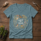 Respect The Locals V-Neck Tee in Slate