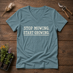Stop Mowing V-Neck Tee