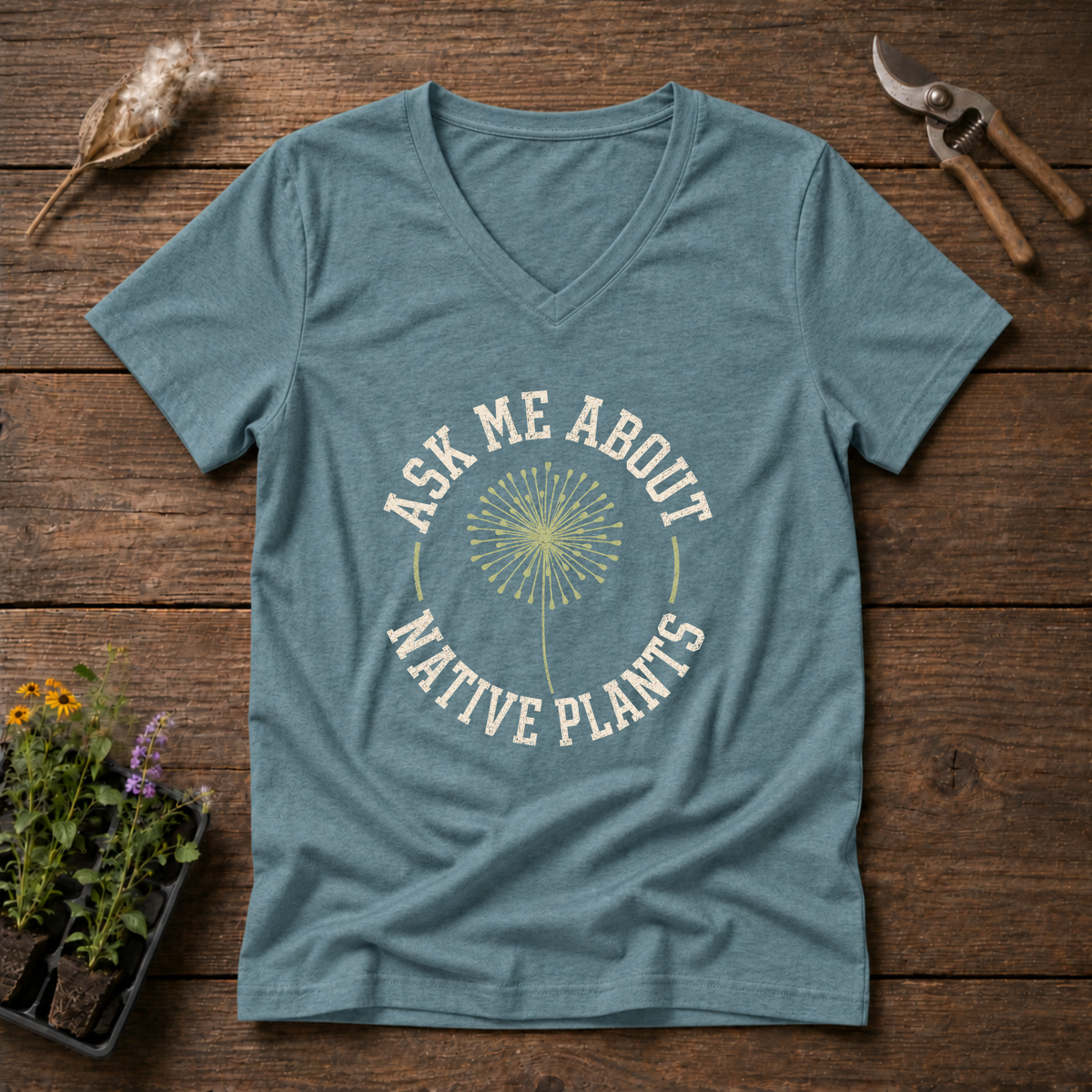 Native Plant Questions V-Neck Tee
