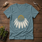 Vintage Coneflower V-Neck Tee