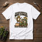 Bees Ordered Flowers T-Shirt in White