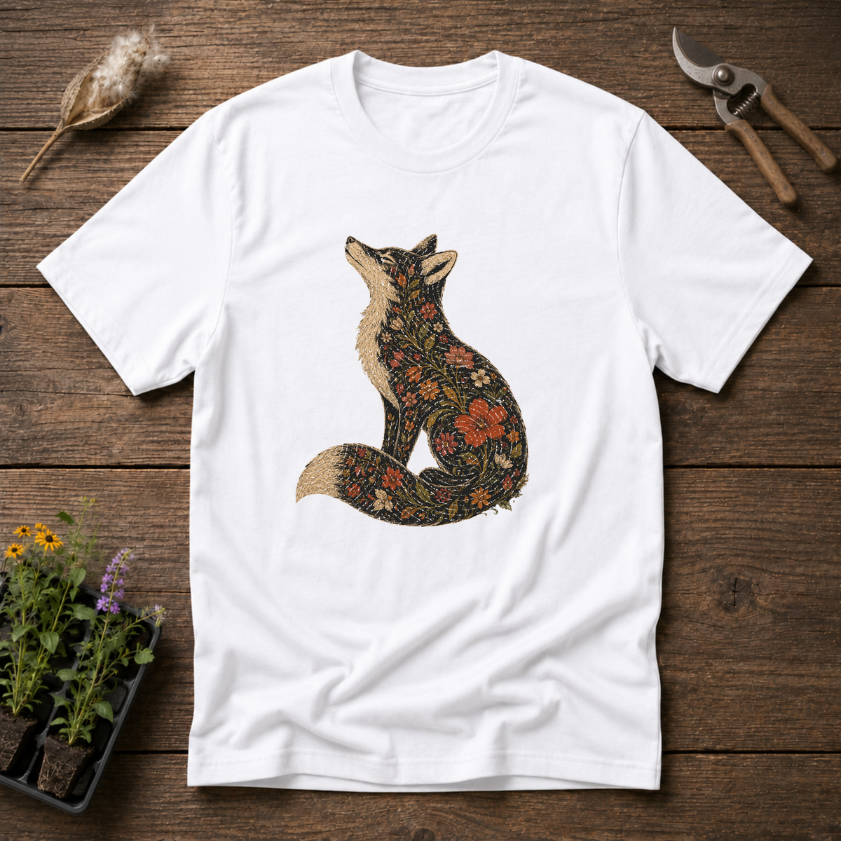 Autumn Floral Fox T-Shirt