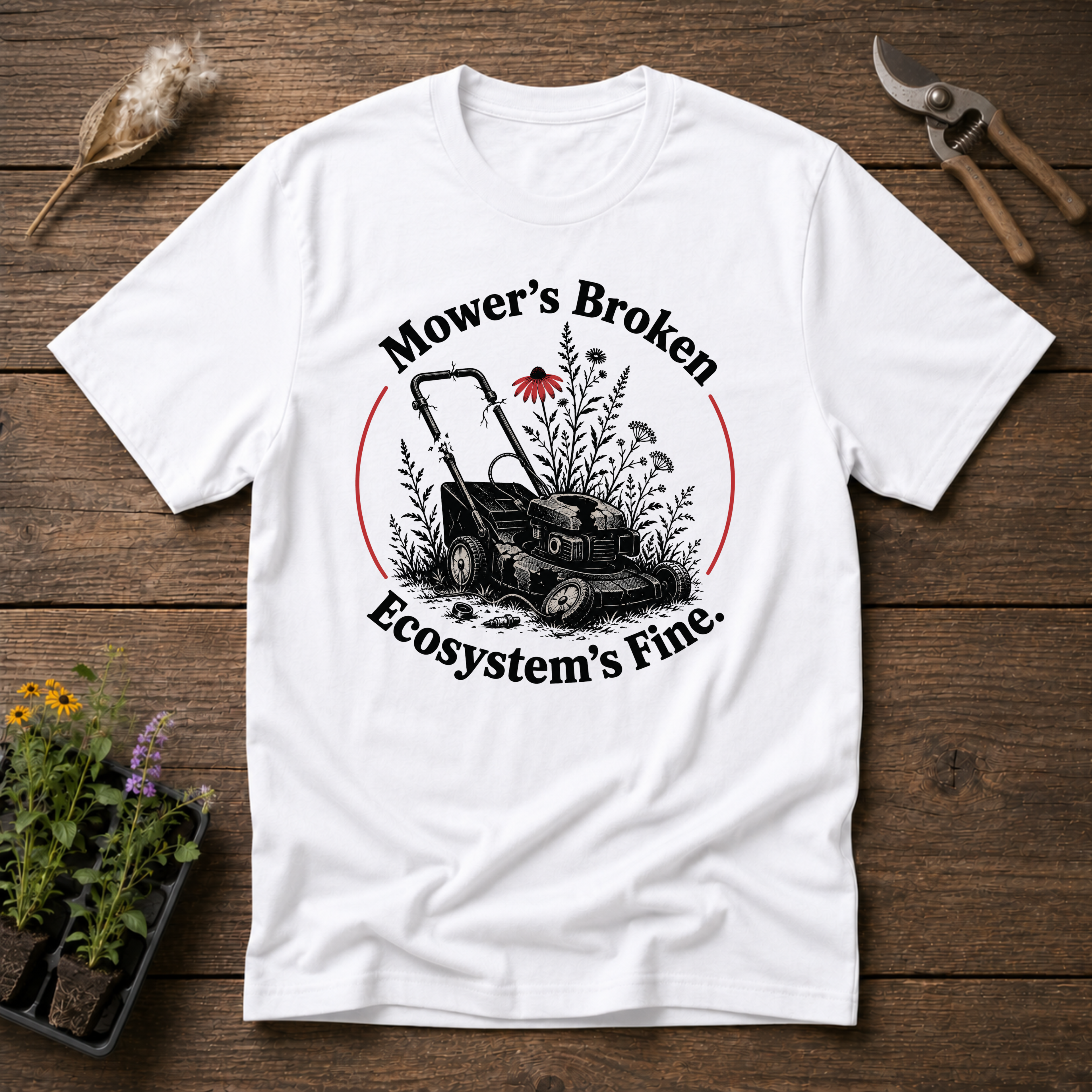 Mower's Broken, Ecosystem's Fine T-Shirt