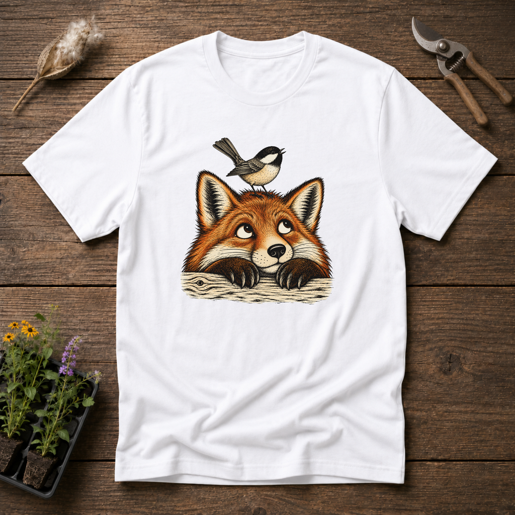 Fox & Songbird T-Shirt in White