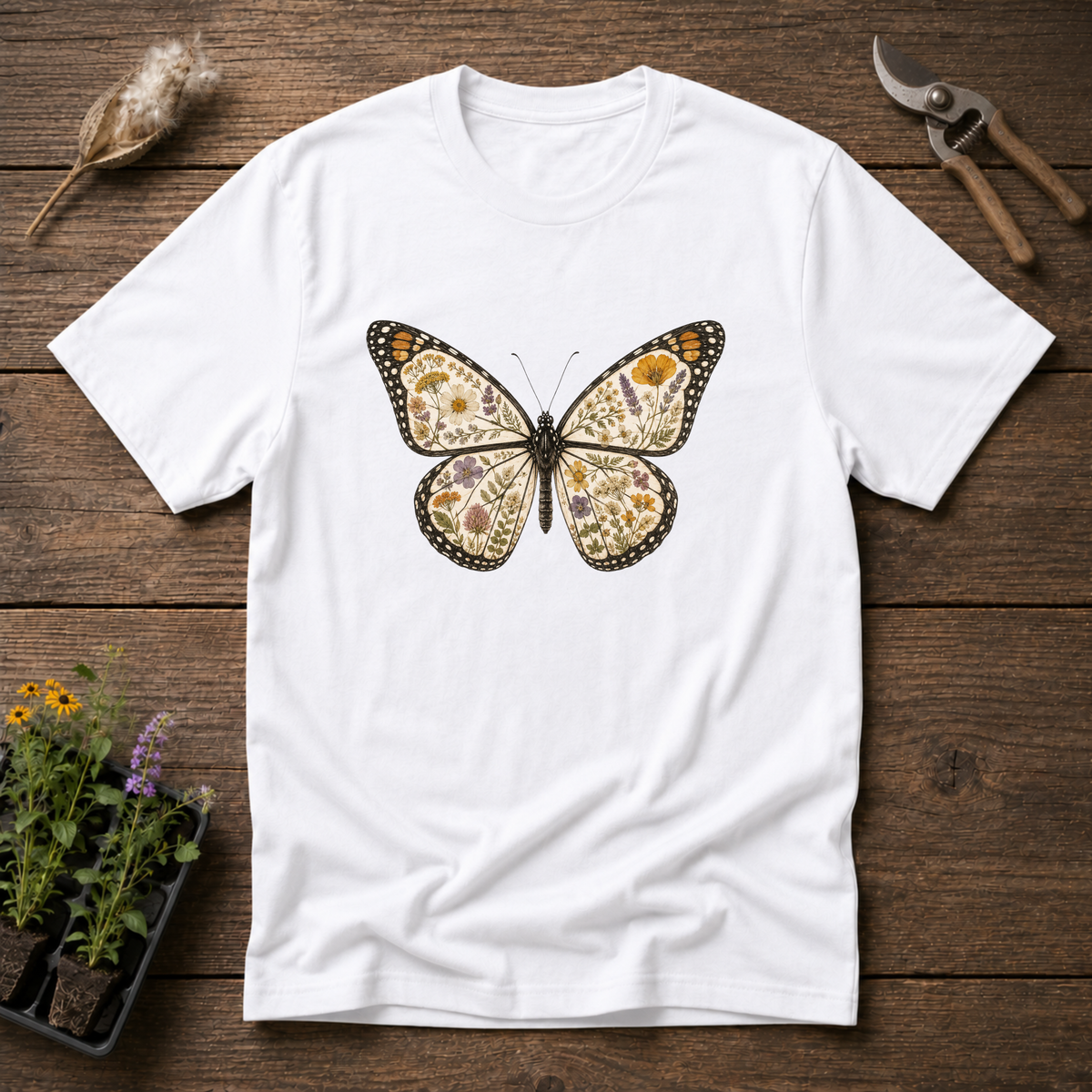 Botanical Monarch Butterfly T-Shirt
