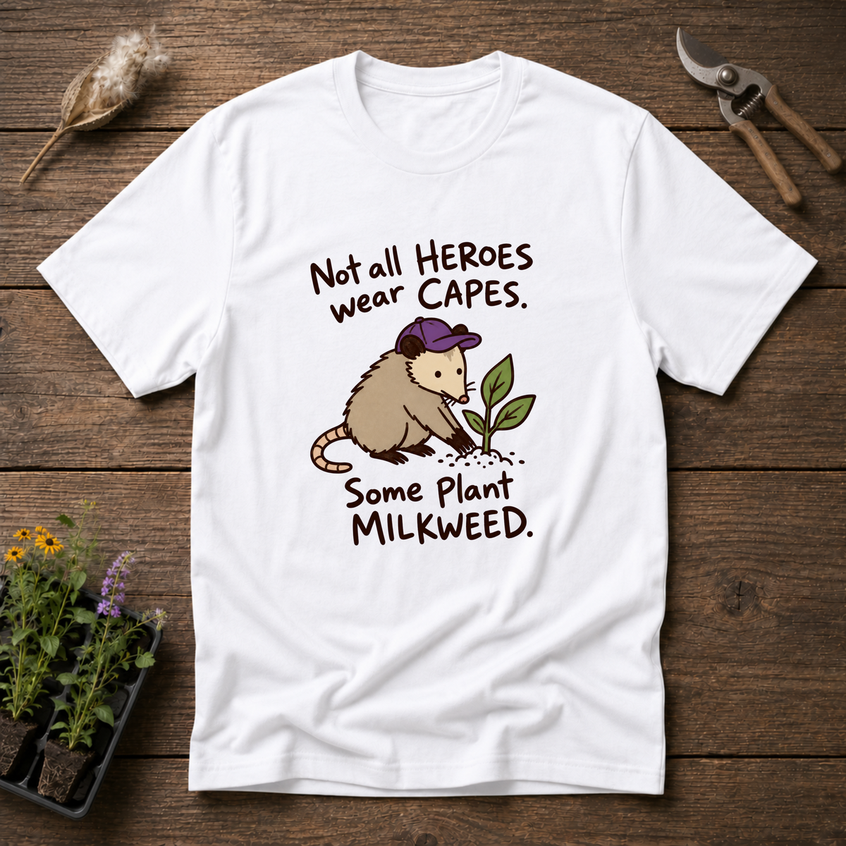 Heroes Plant Milkweed T-Shirt in White