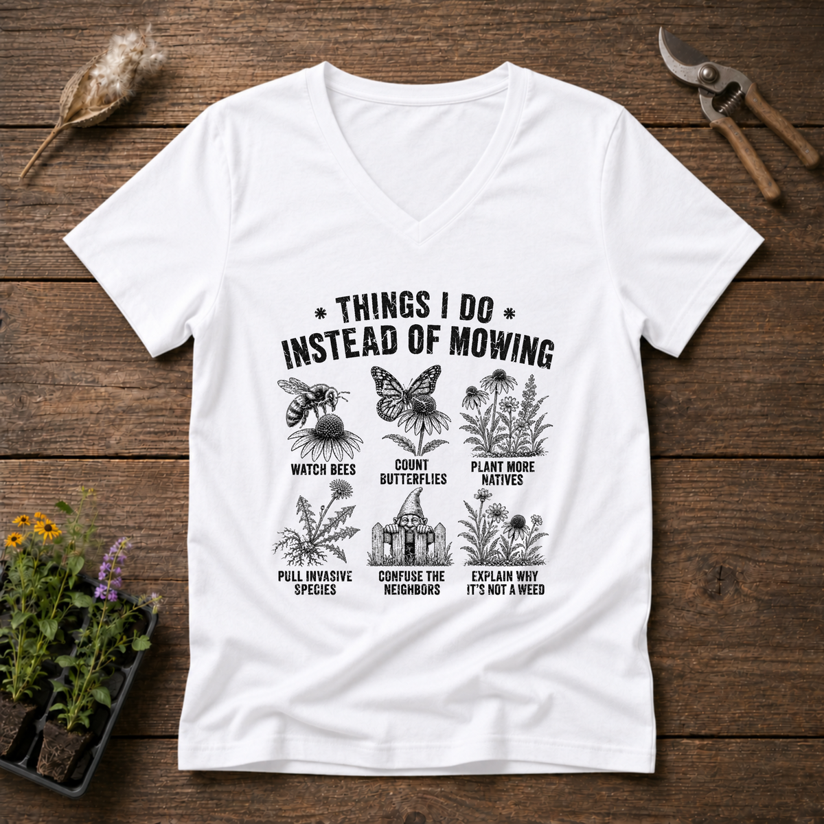 Skip Mowing V-Neck Tee
