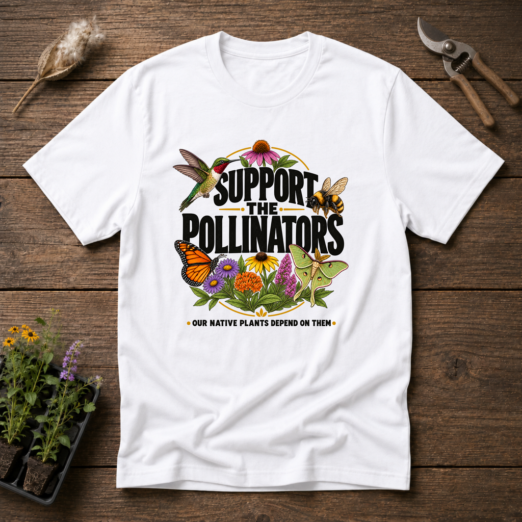 Support The Pollinators T-Shirt in White