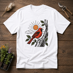 Scarlet Tanager Bird T-Shirt in White