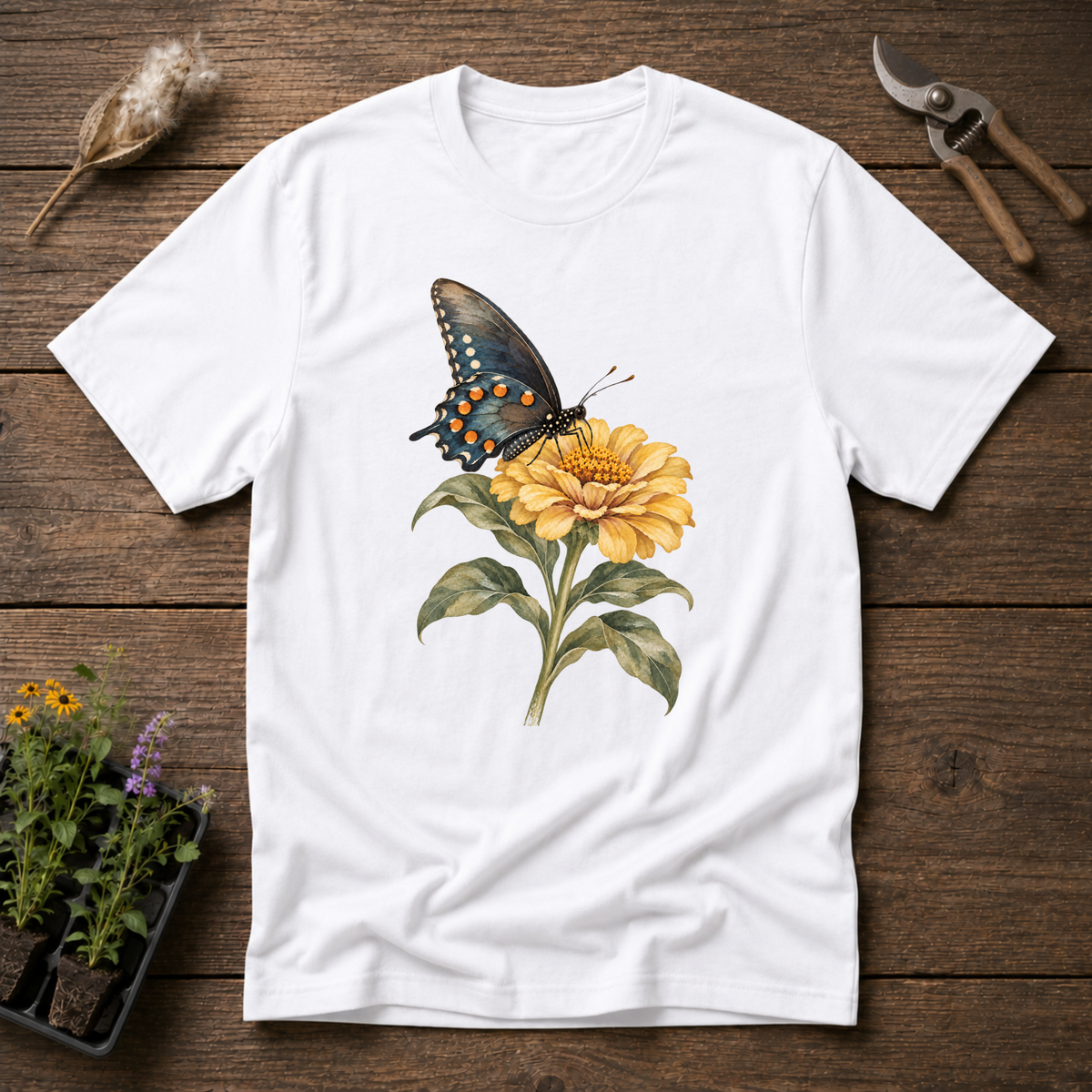 Pipevine Swallowtail T-Shirt in White