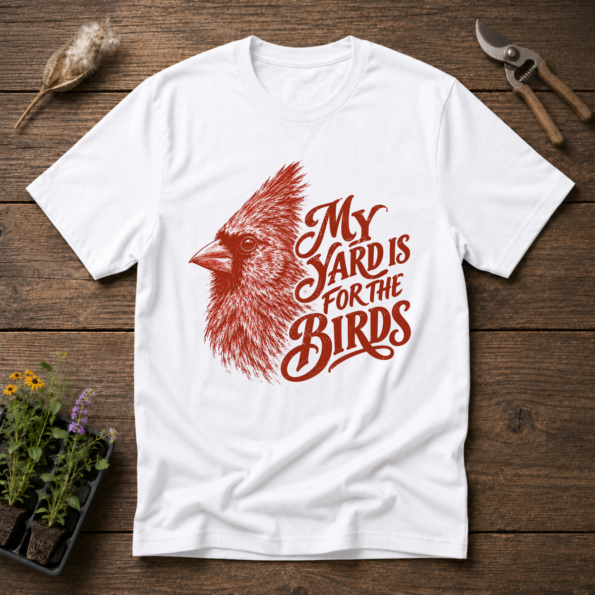 Bird-Friendly Yard T-Shirt in White