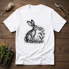 Scribble Hare Milkweed T-Shirt in White