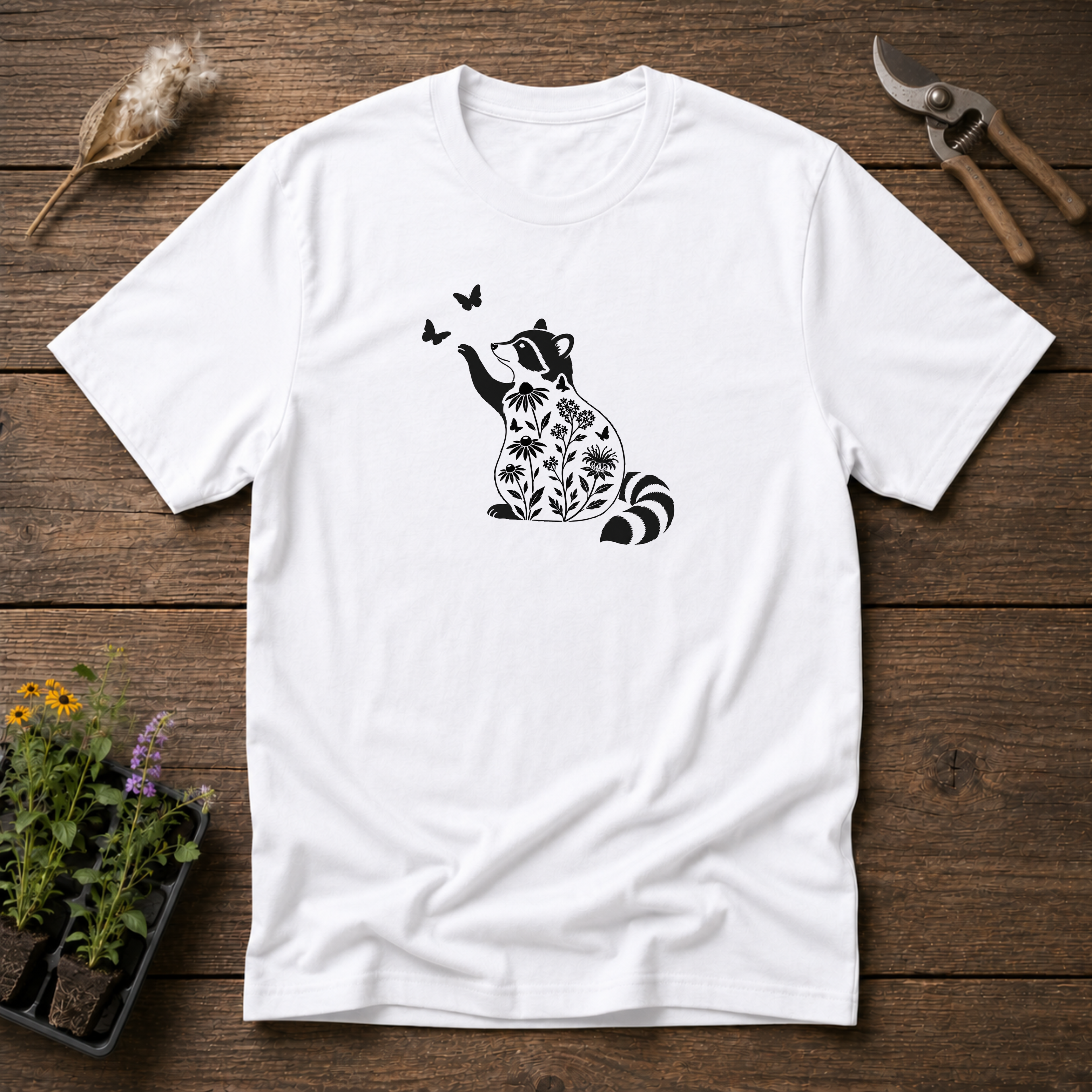 Raccoon & Native Blooms T-Shirt