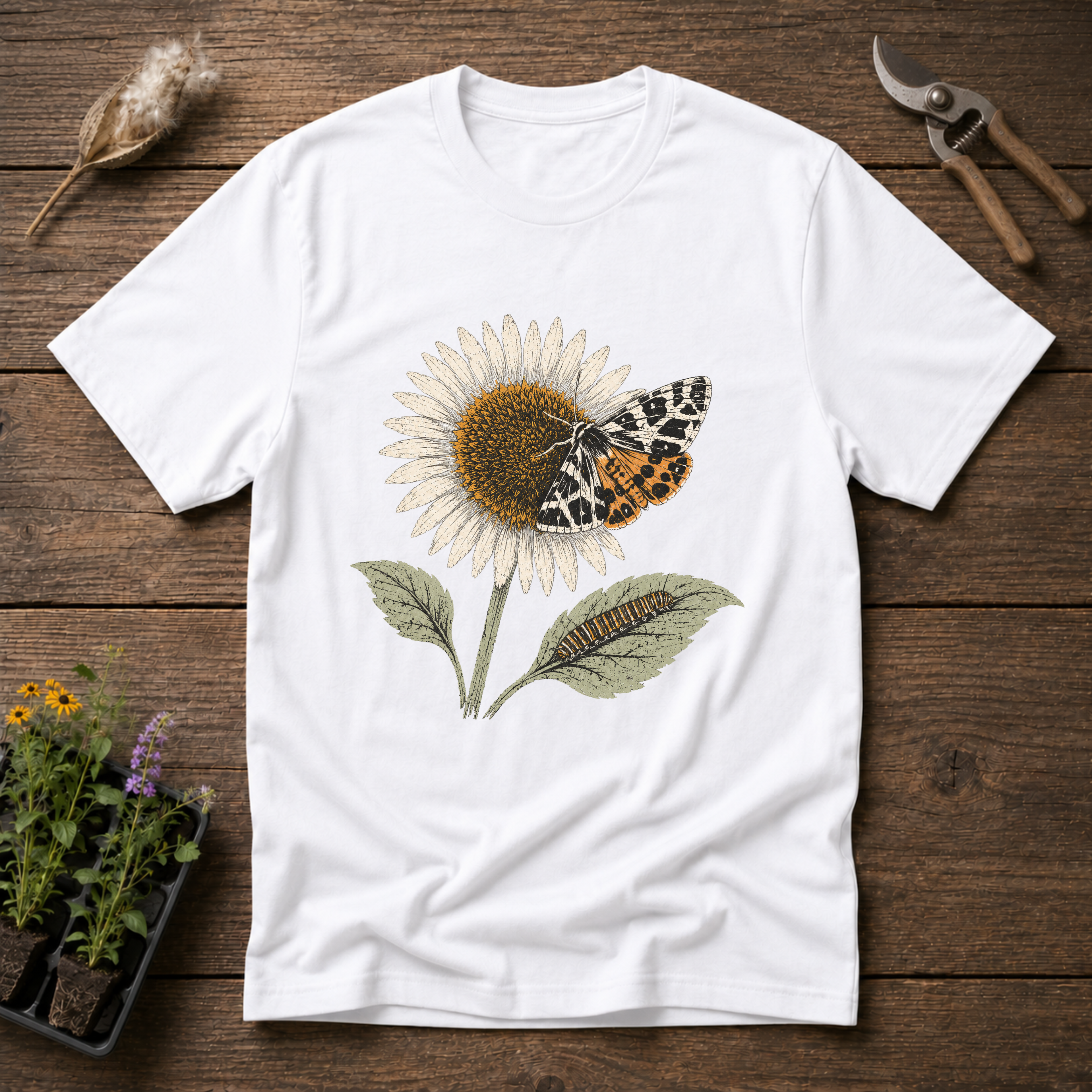 Sunflower & Garden Tiger Moth T-Shirt