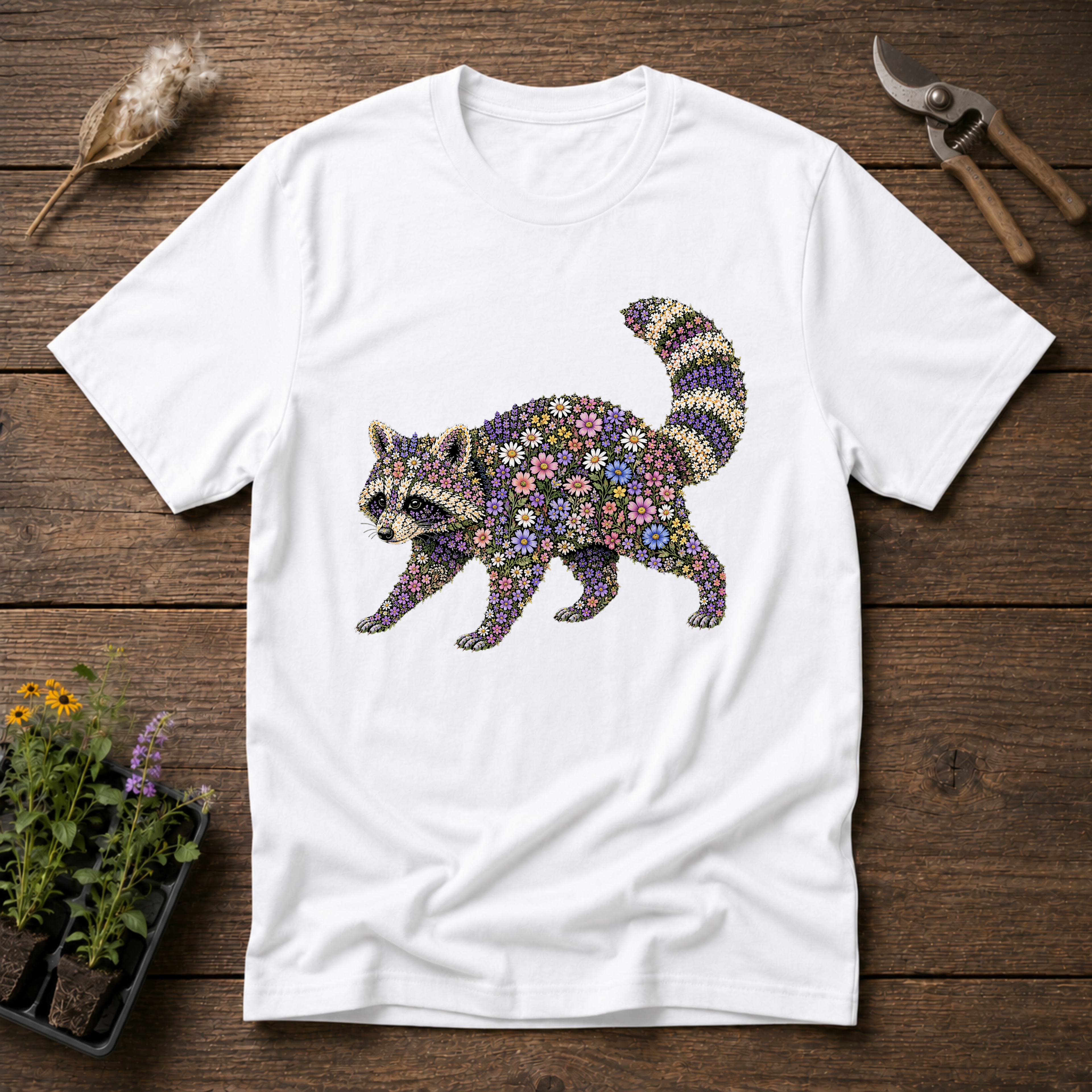 Wildflower Raccoon T-Shirt