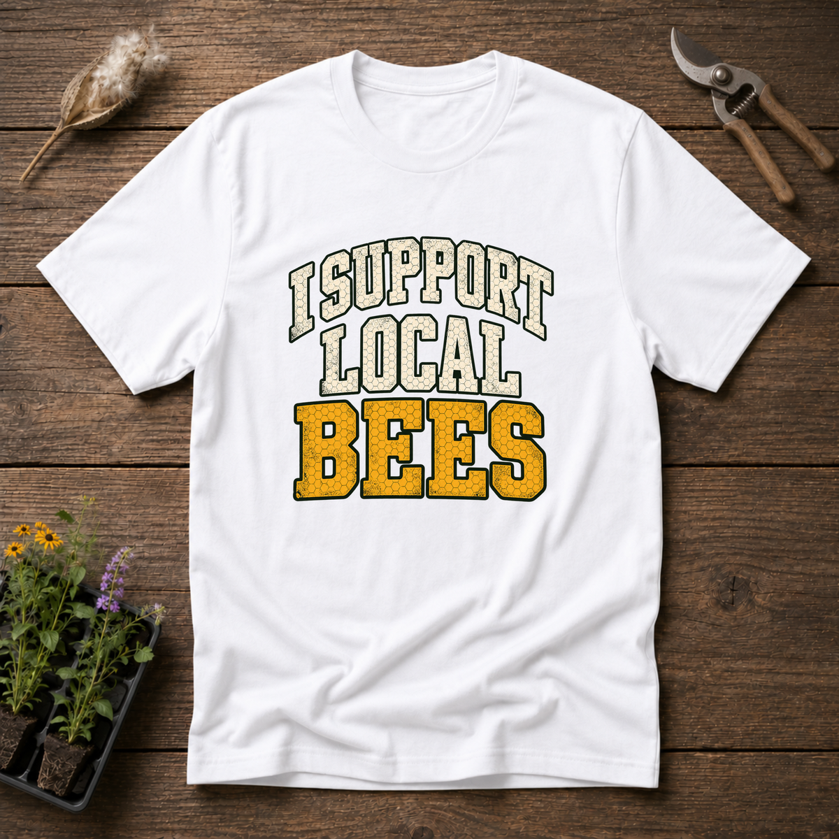 Support Local Bees T-Shirt in White