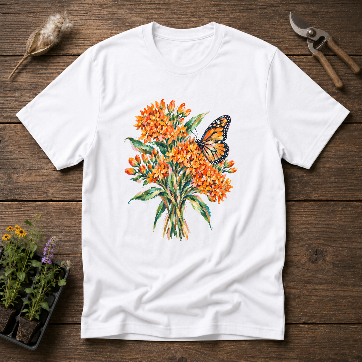 Butterfly Milkweed T-Shirt in White