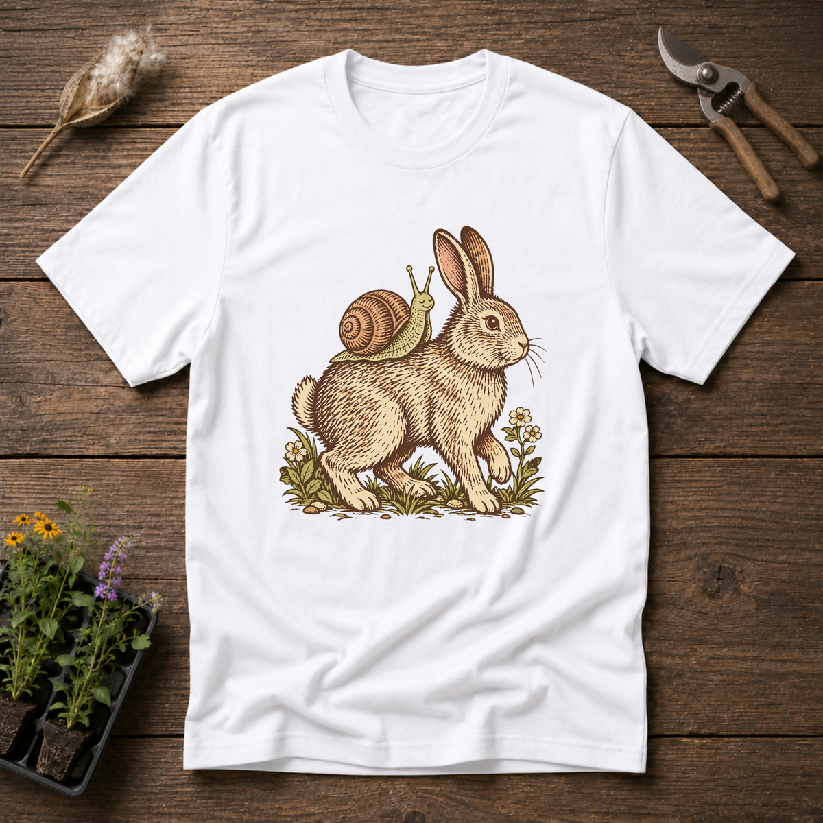 Hitching a Ride T-Shirt in White