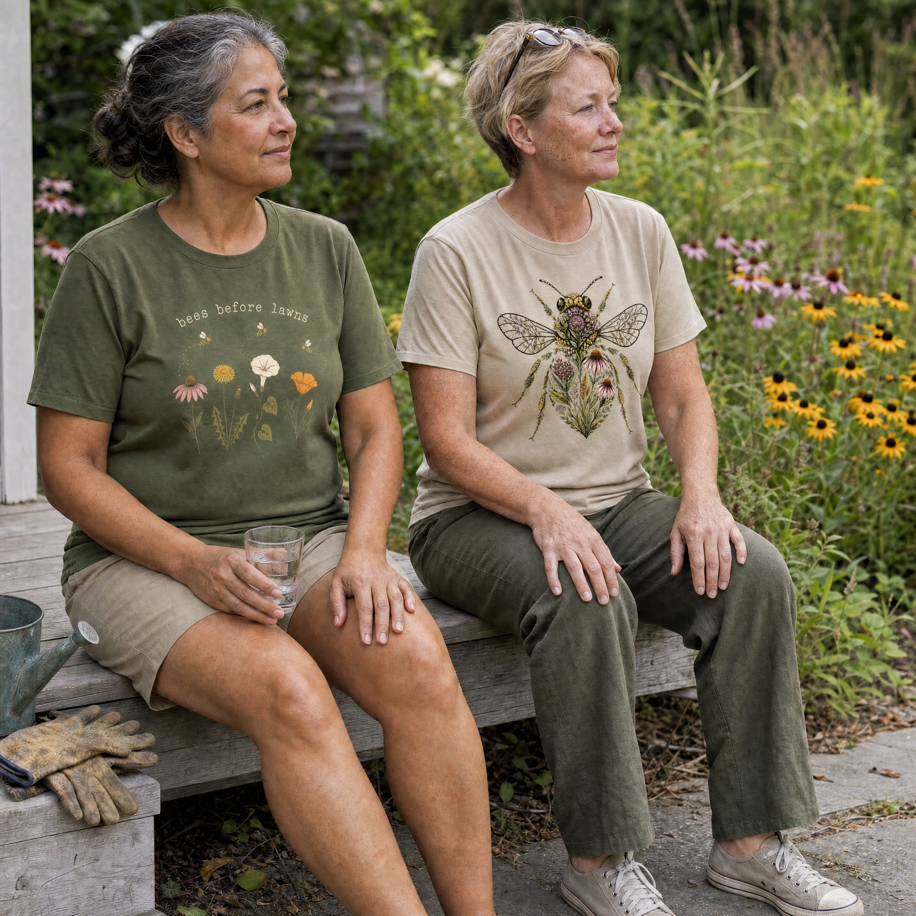 Wild Yard customers relaxing together after working in the garden